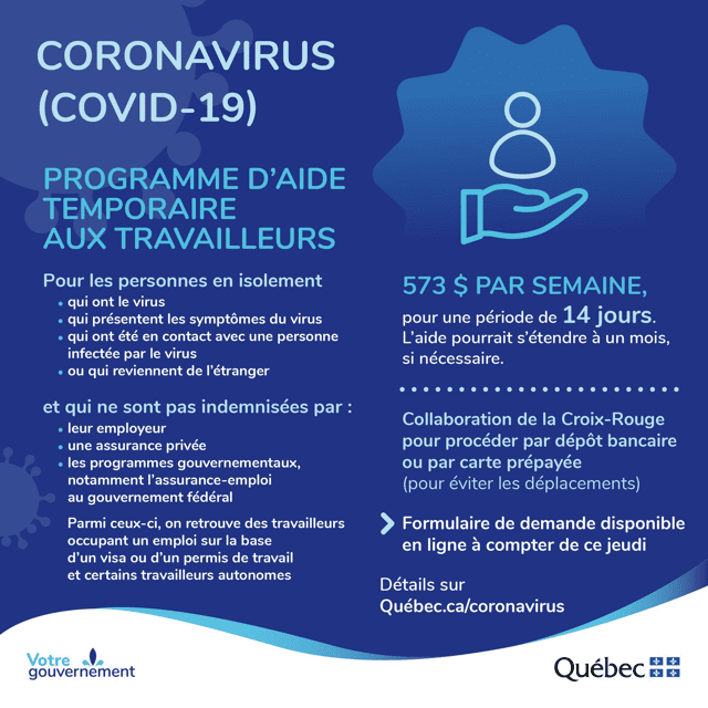 Aide du Québec pour le covid-19