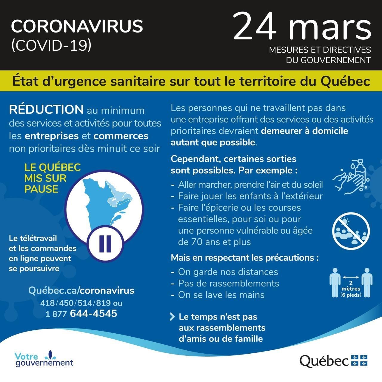 Covid-19 Mesures Québec 24 mars