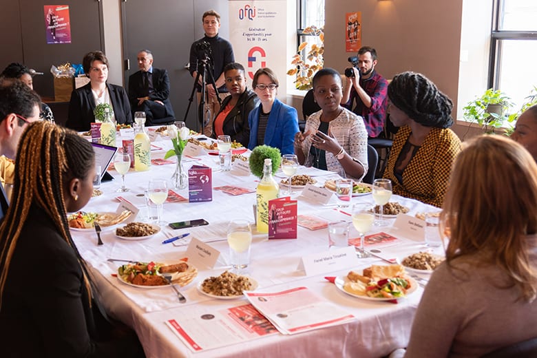 Déborah Cherenfant, présidente de la JCCM, a animé la table ronde sur l'entrepreneuriat féminin